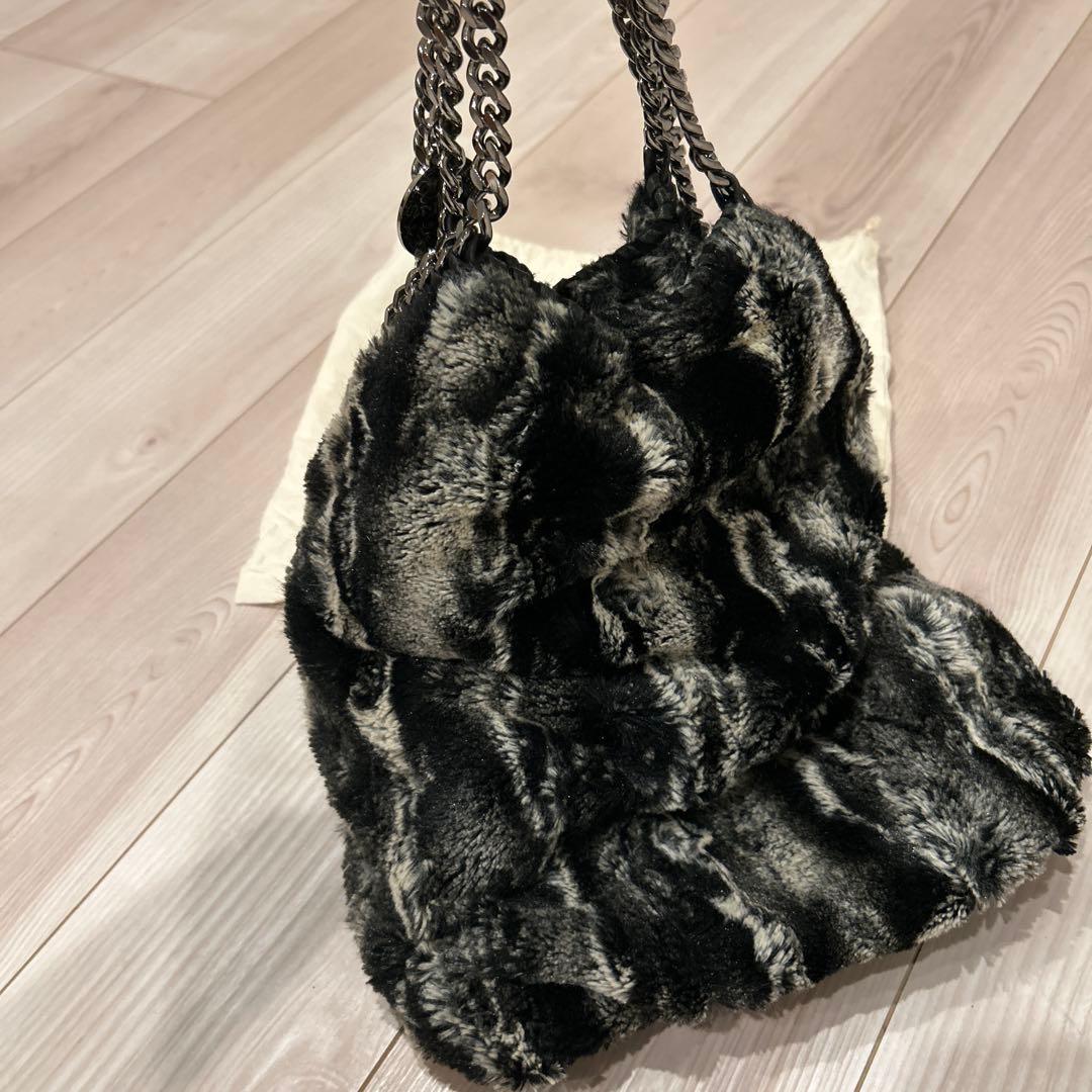 ステラ　マッカートニー　ファーショルダーバッグ ブラック・グレー
