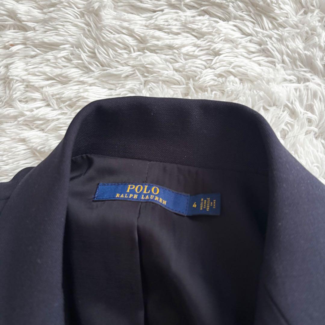 ポロラルフローレン　ダブルブレステッド ウール ブレザー　金ボタン　ネイビー