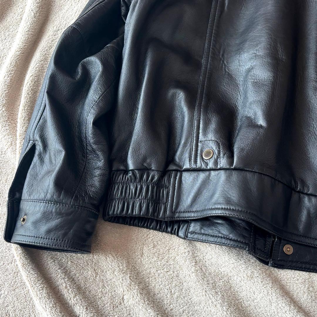 ピエールバルマン　羊革　A-2 レザージャケット　フライトジャケット　黒　短丈