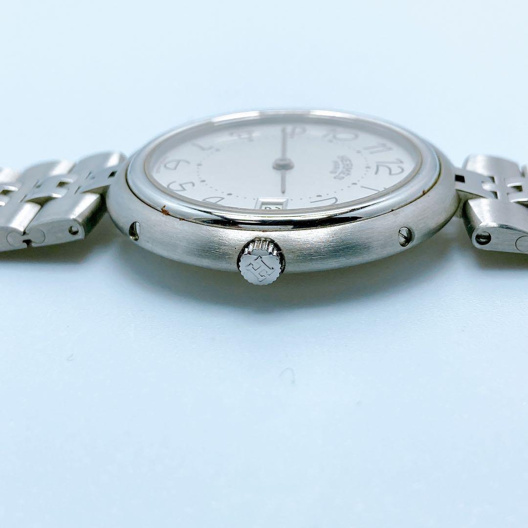 576 エルメス　プロフィール　ラウンド　デイト　シルバー　腕時計