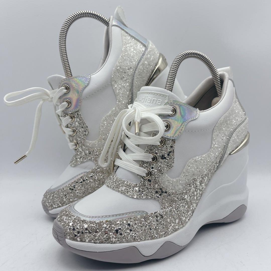 美品 +ダイアナ Bridal Edition 美脚ヒールアップスニーカー9cm