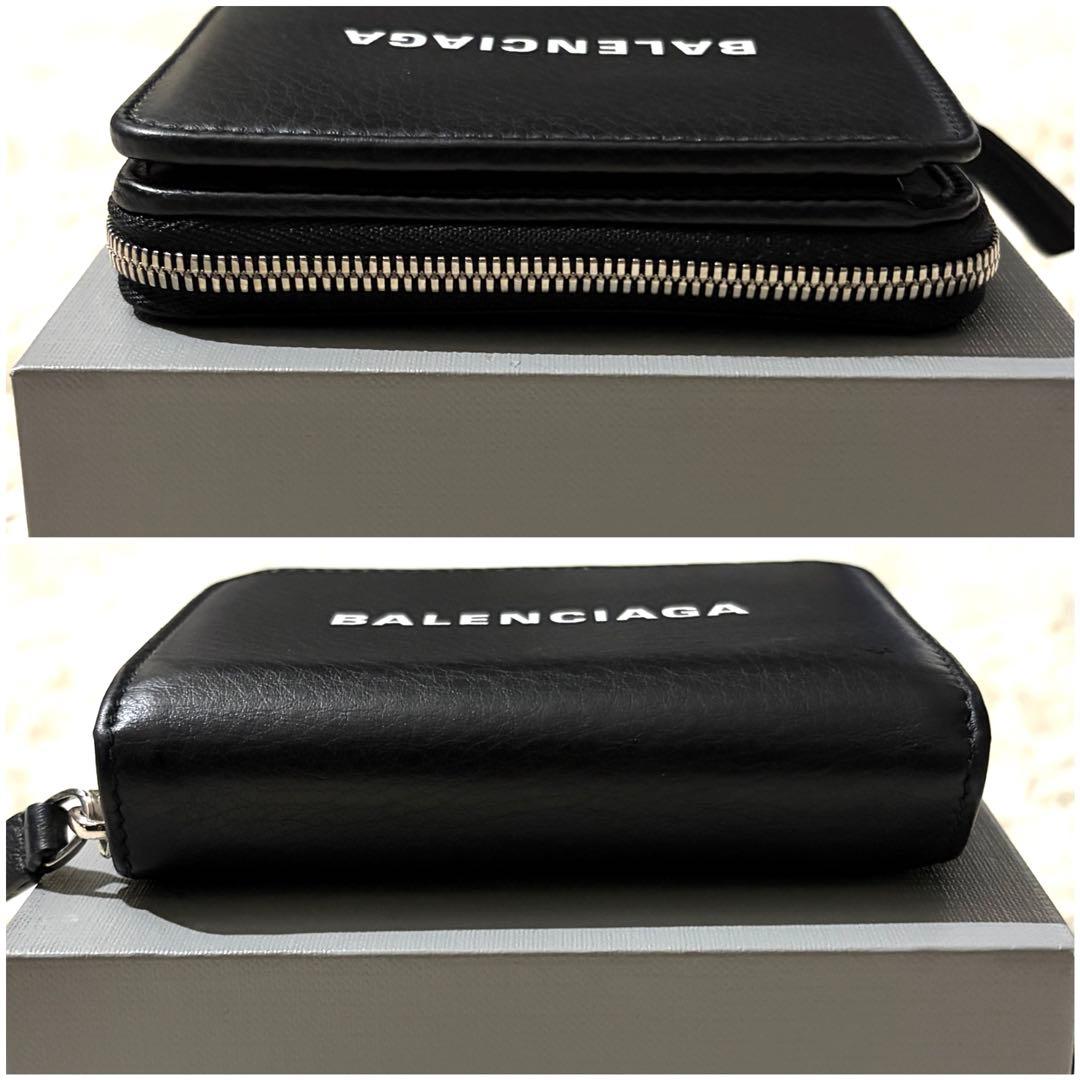【美品】バレンシアガ エブリデイ 二つ折り財布 ラウンドファスナー ブラック