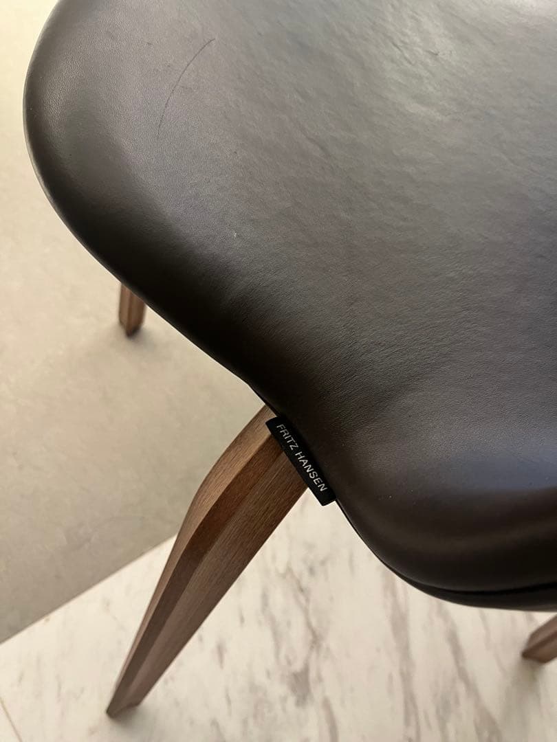 フリッツハンセン　グランプリチェア　レザー　ブラックブラウン