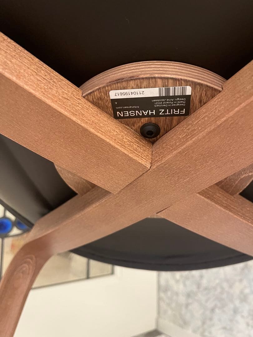 フリッツハンセン　グランプリチェア　レザー　ブラックブラウン