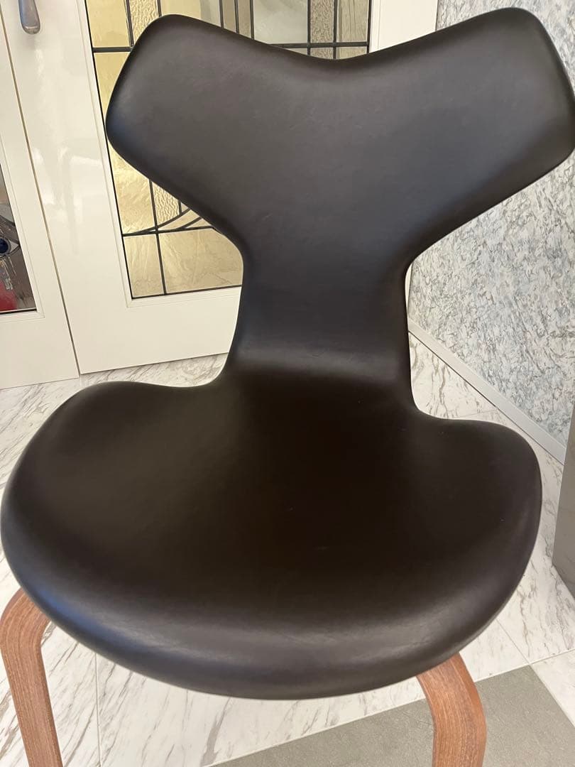 フリッツハンセン　グランプリチェア　レザー　ブラックブラウン