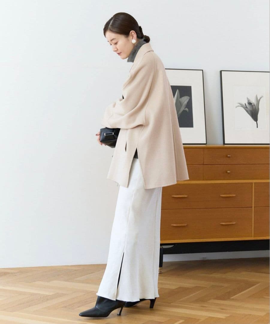 スーパー新品タグ付★IENA 160ダブルフェイス ショートコート◆36ベージュ