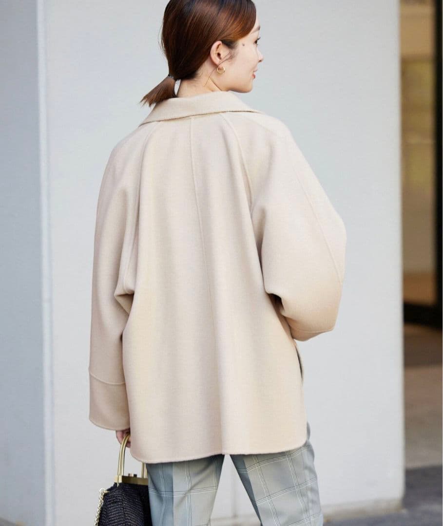 スーパー新品タグ付★IENA 160ダブルフェイス ショートコート◆36ベージュ