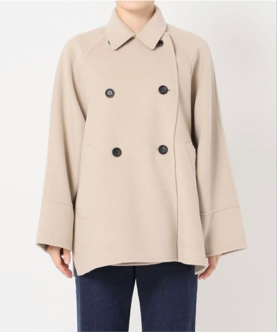 スーパー新品タグ付★IENA 160ダブルフェイス ショートコート◆36ベージュ