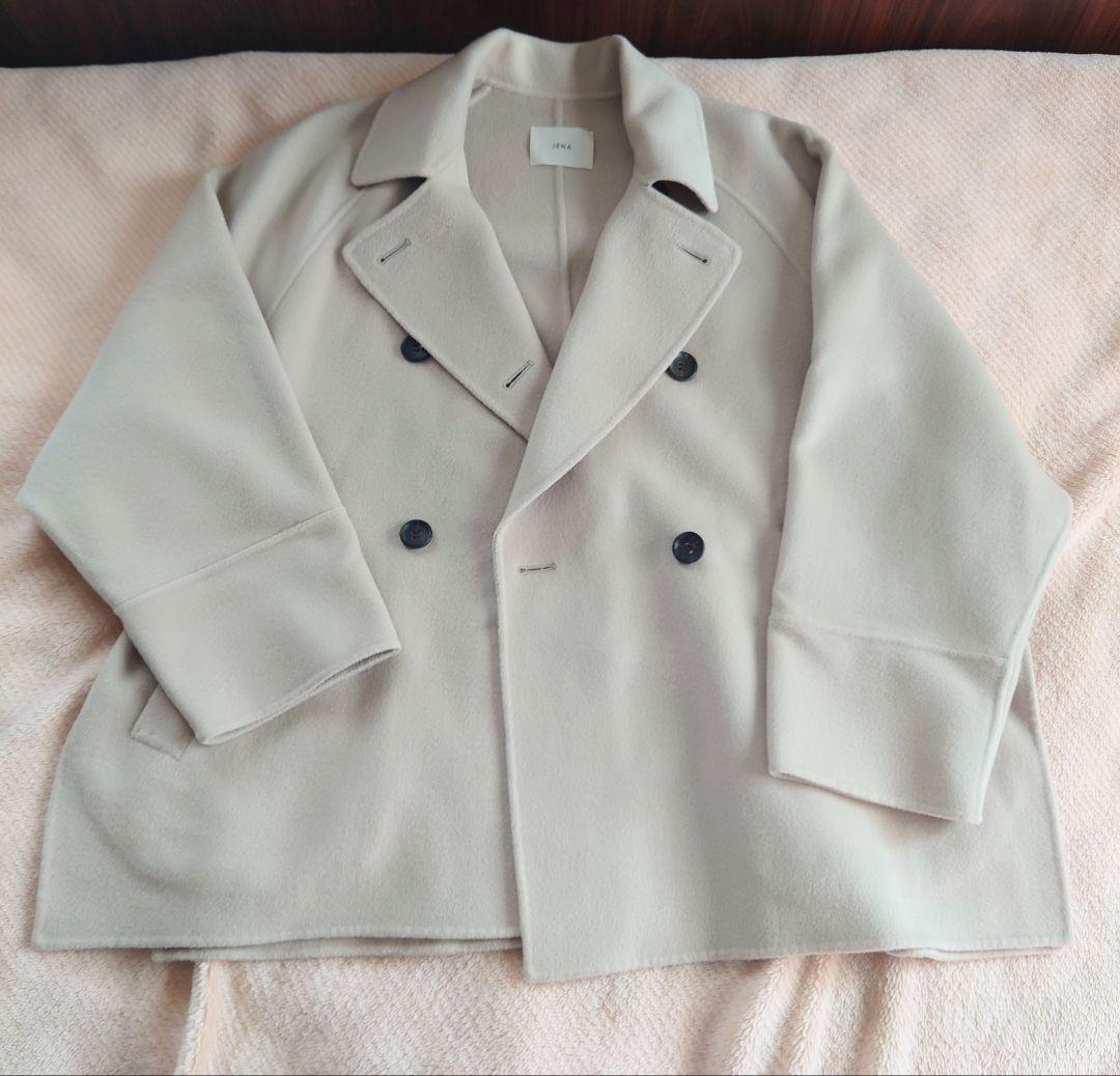 スーパー新品タグ付★IENA 160ダブルフェイス ショートコート◆36ベージュ