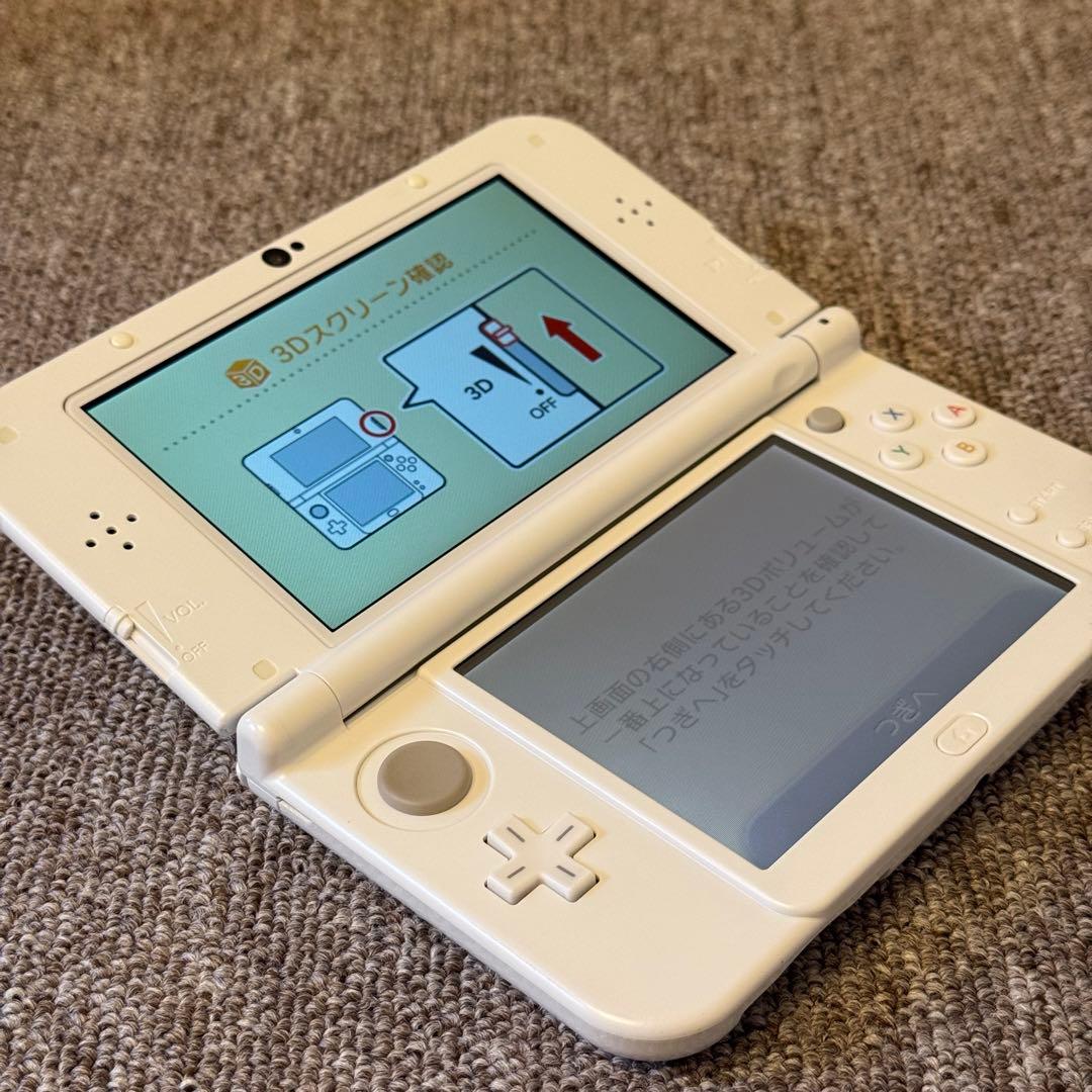 【美品】Newニンテンドー3DS LL パールホワイト 上IPS搭載