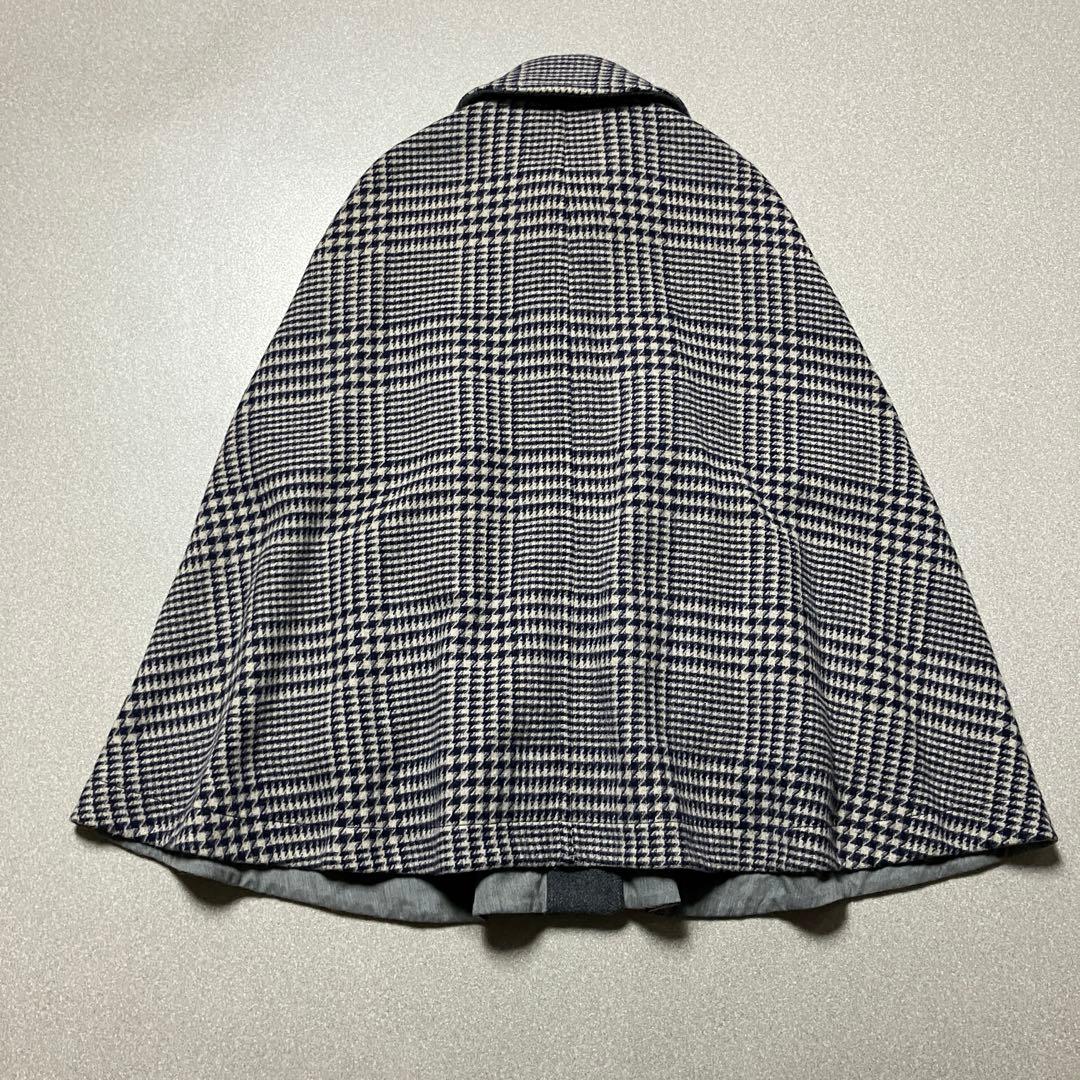 【リバーシブル マックスマーラ】ポンチョ コート ウインドウペンチェック