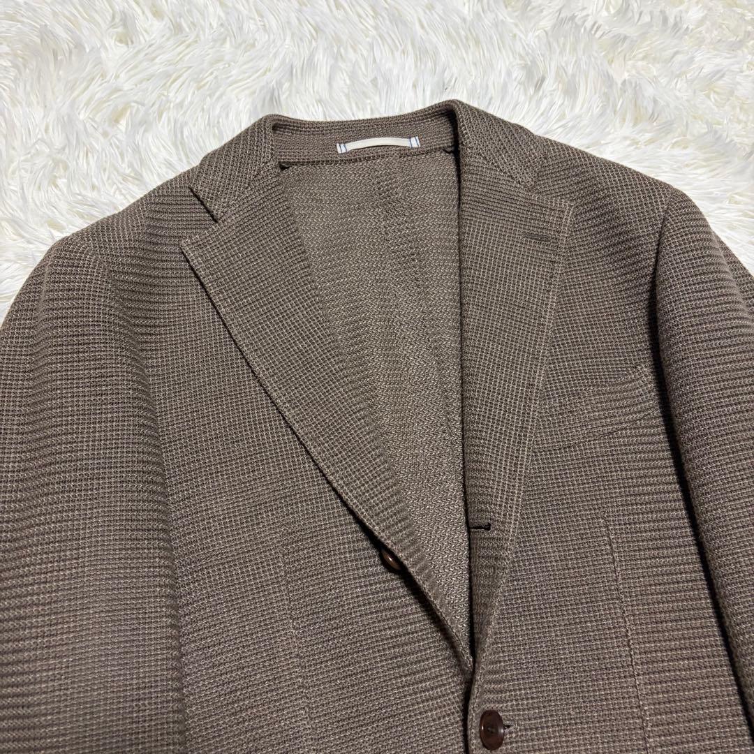 ACERING JACKET リネン テーラードジャケット 段返 ブラウン