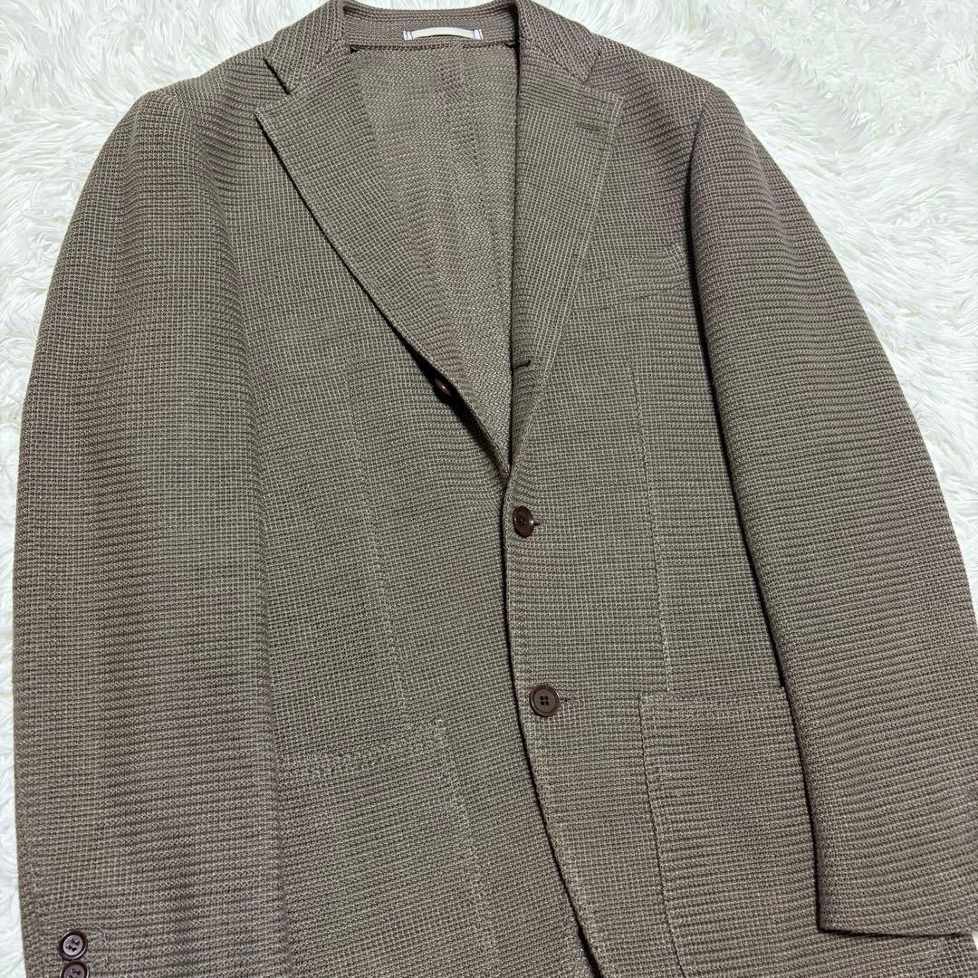 ACERING JACKET リネン テーラードジャケット 段返 ブラウン