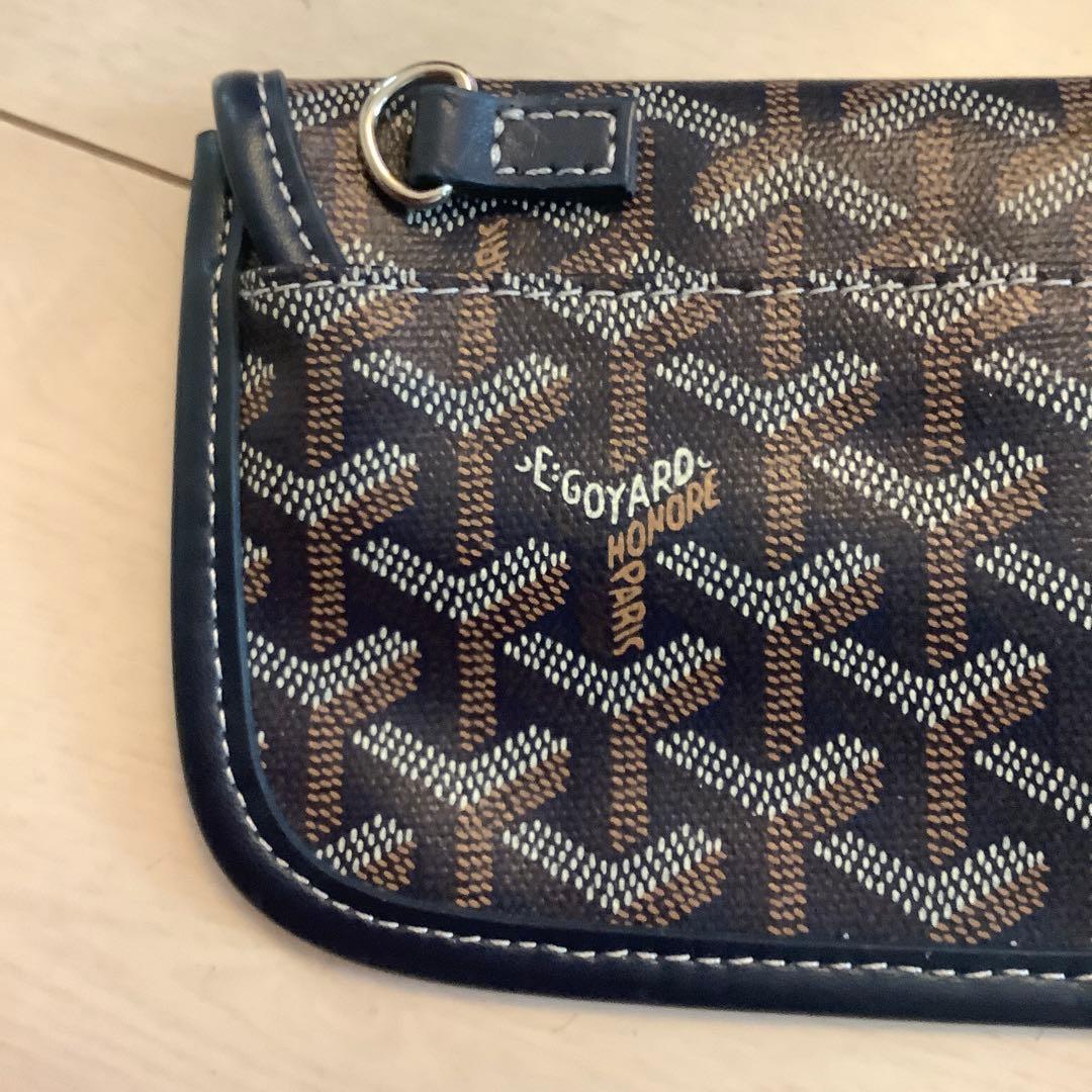 ゴヤール GOYARD サンルイ 付属 ポーチ ネイビー ヘリンボーン