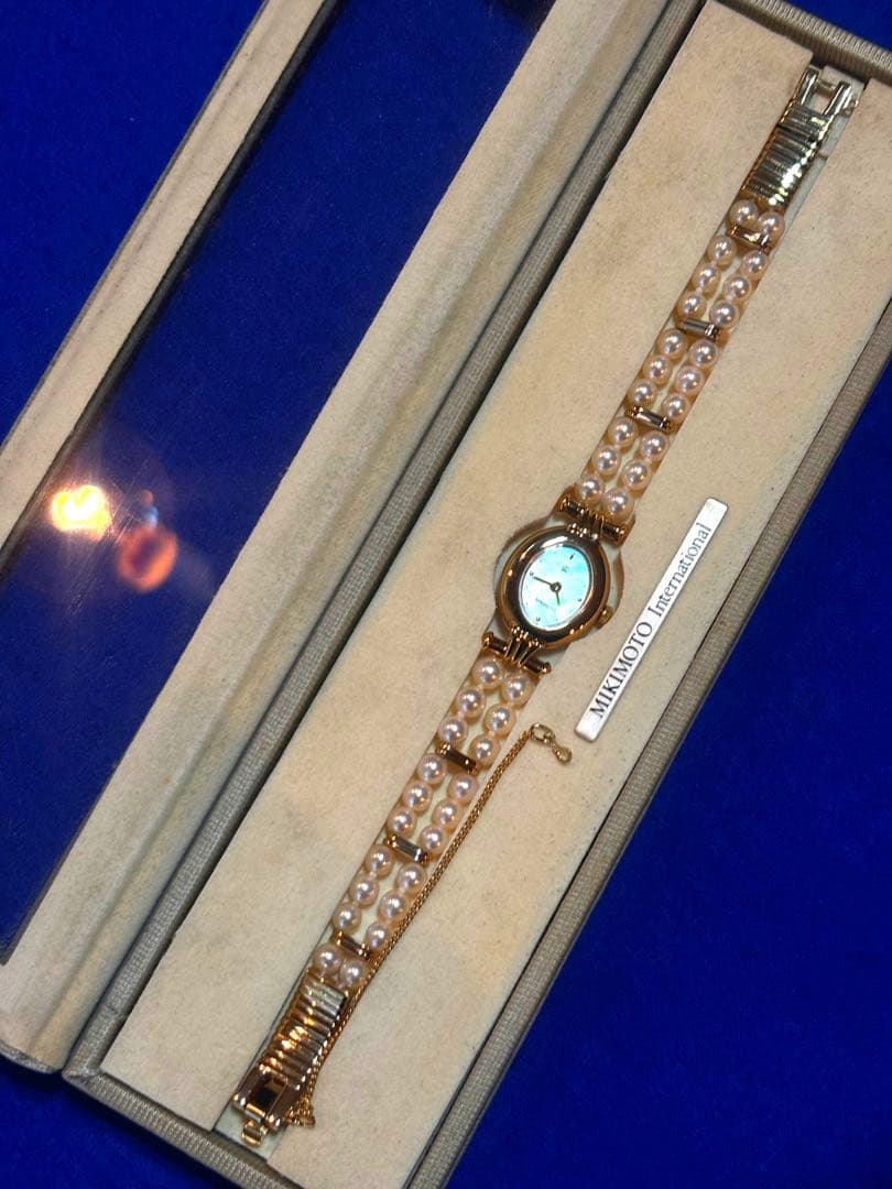 MIKIMOTO ミキモトJAL オーバルブレスレットウォッチ　電池交換済