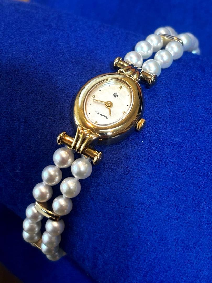 MIKIMOTO ミキモトJAL オーバルブレスレットウォッチ　電池交換済