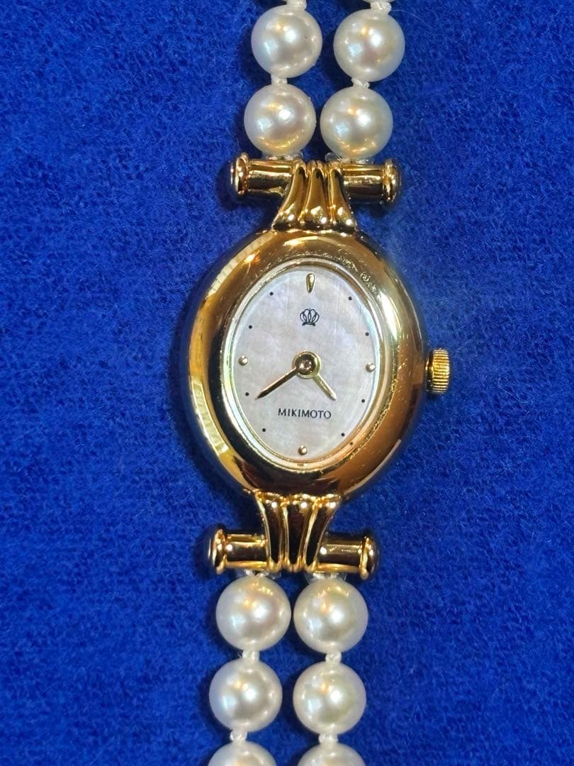 MIKIMOTO ミキモトJAL オーバルブレスレットウォッチ　電池交換済
