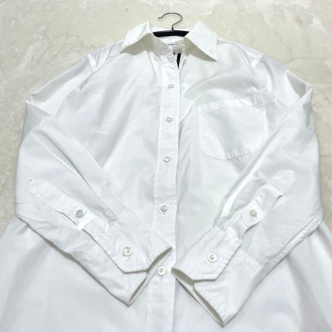 【美品】トムブラウン シャツワンピース ホワイト Mサイズ トリコロール