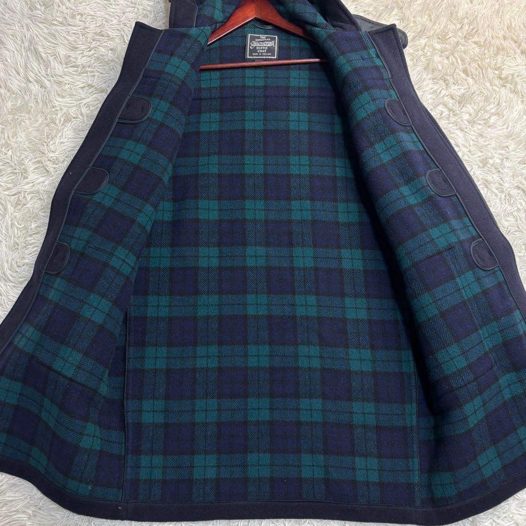 美品✨グローバーオール ダッフルコート 英国製 チェック ブラック 40 L