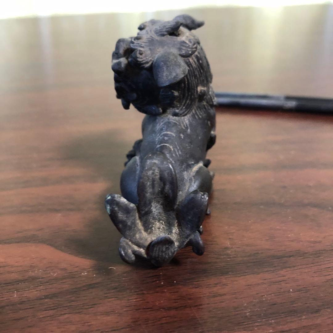 青銅製　金工　狛犬　盆景　箸置き　無銘