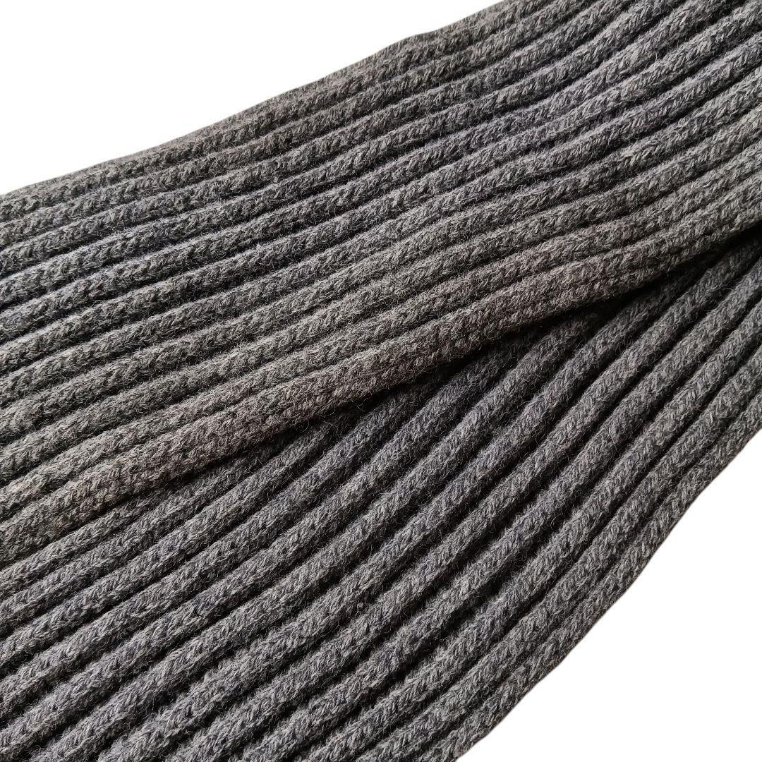 ディオールオム 06AW バイカラー　ロングマフラー グレー ブラック フリンジ