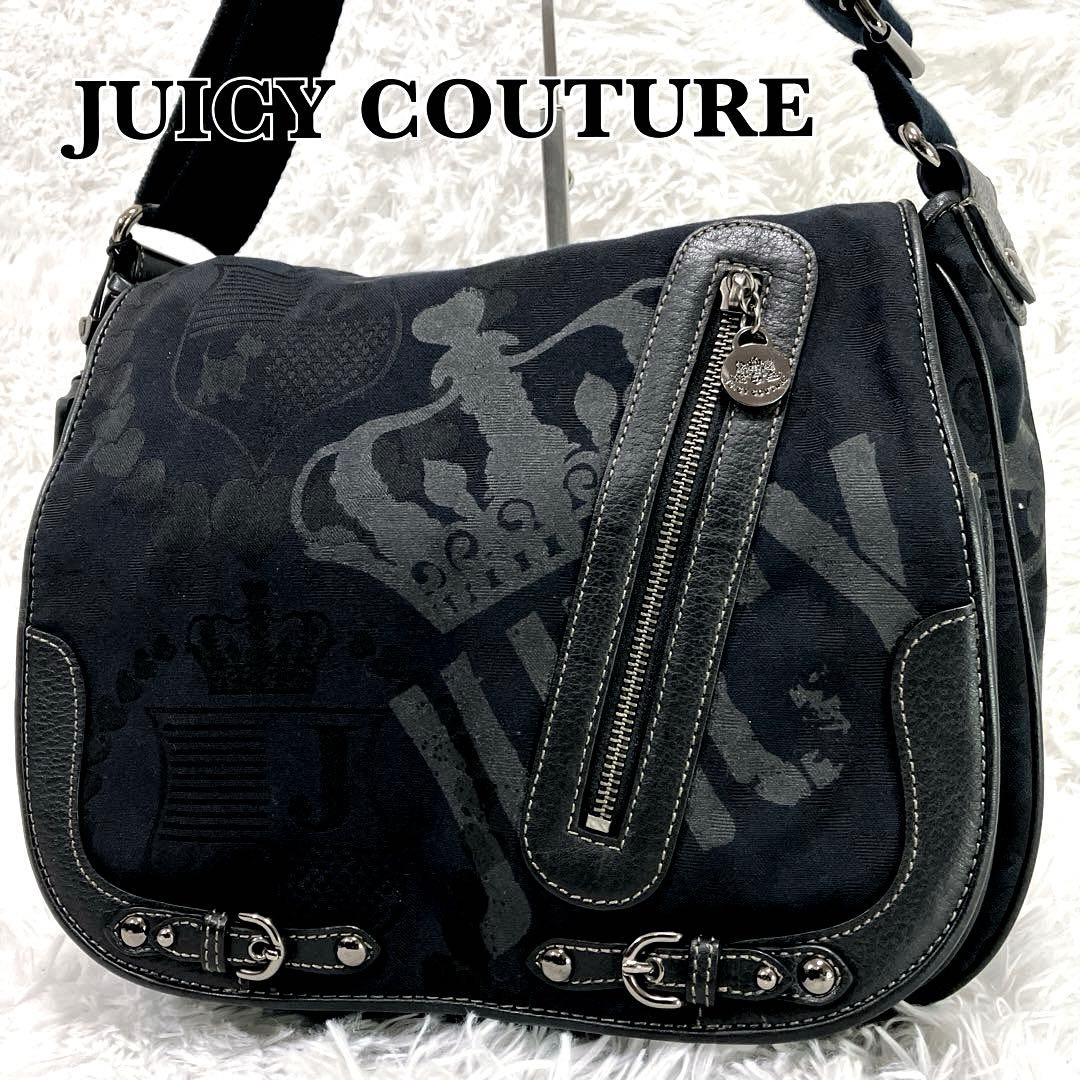y2k archive JUICY COUTURE ショルダーバッグ　A4可　黒