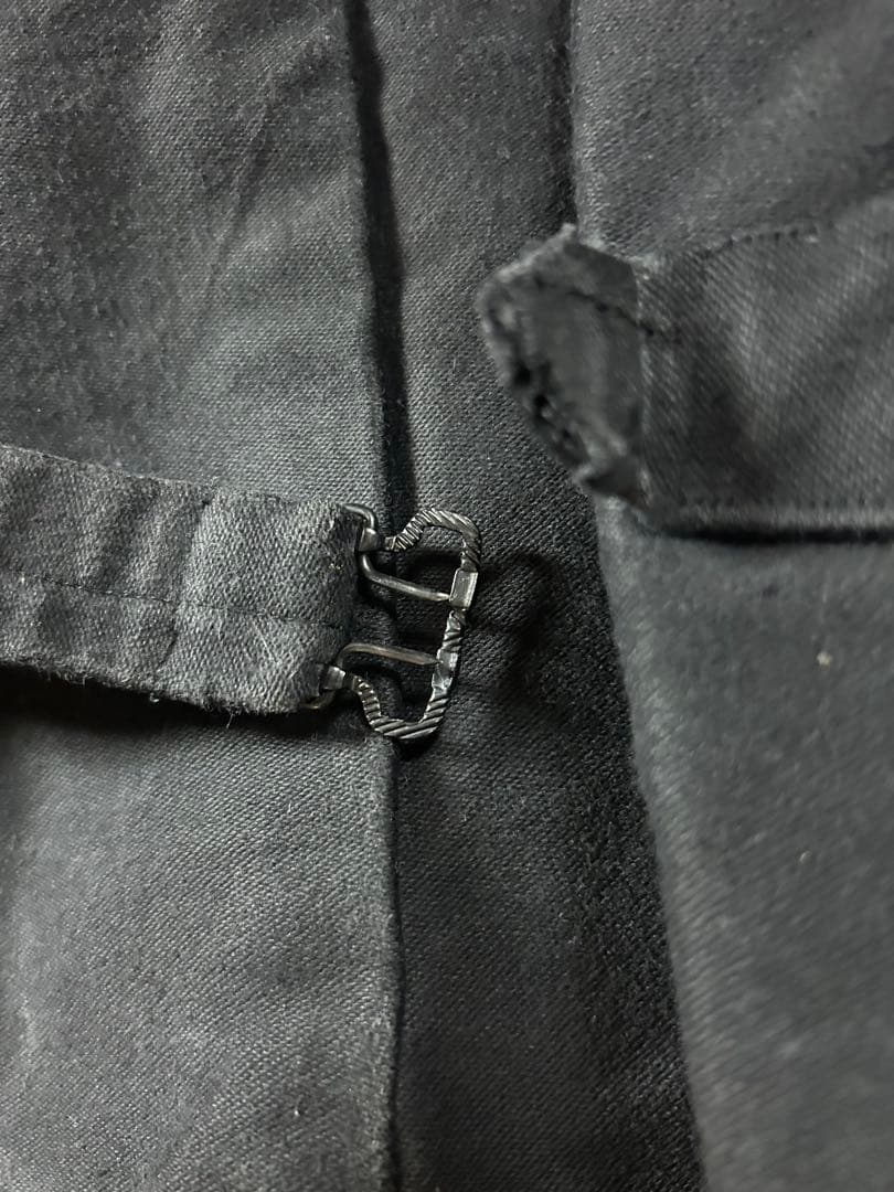 ~40s フレンチビンテージ ブラックモールスキン ジレジャケット レイルロード