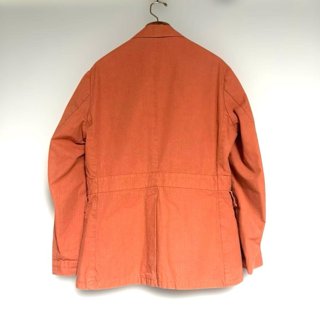 liverano サファリジャケット（コットン,オレンジ,サイズ44）