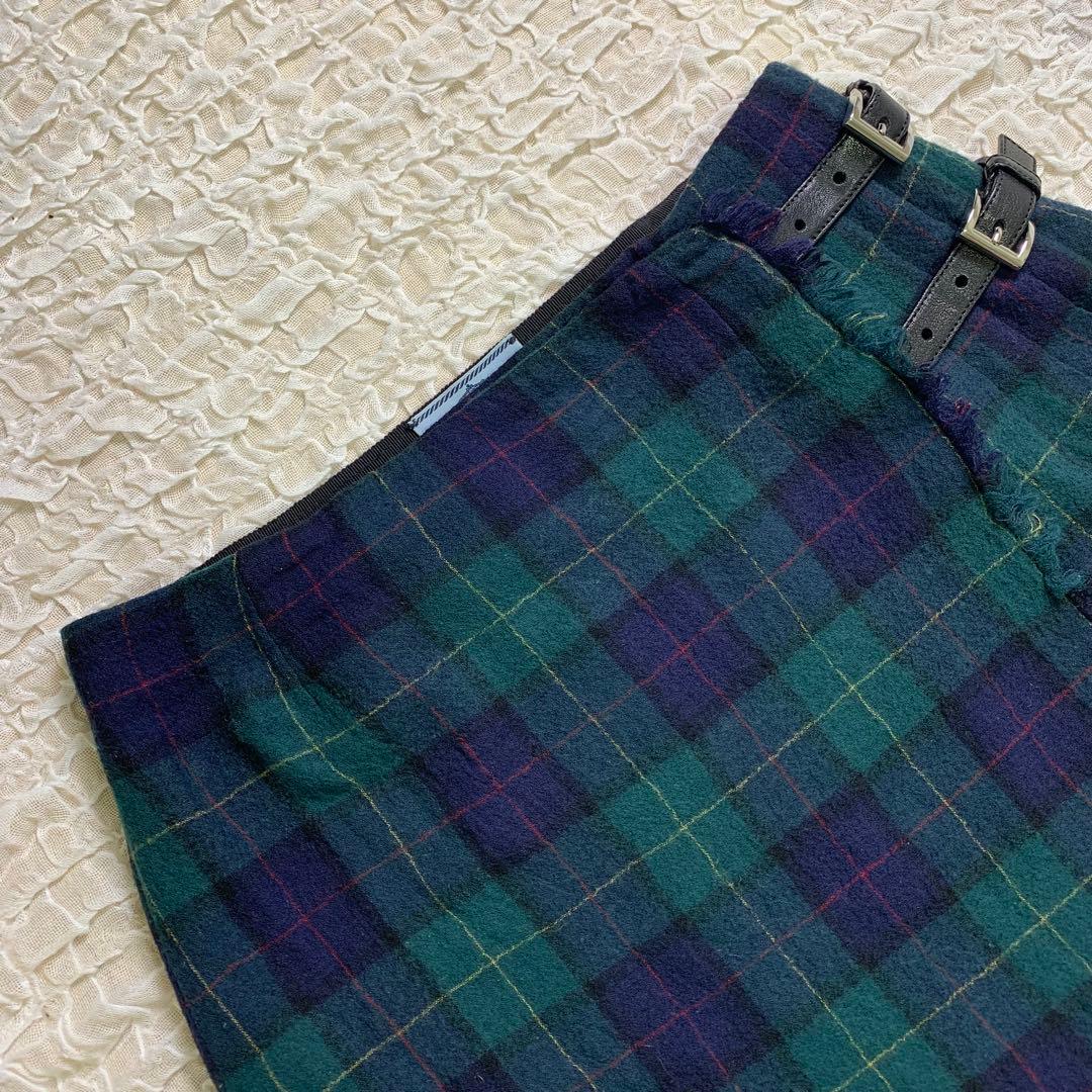 PRADA プラダ　チェック プリーツ ミニスカート サイズ40