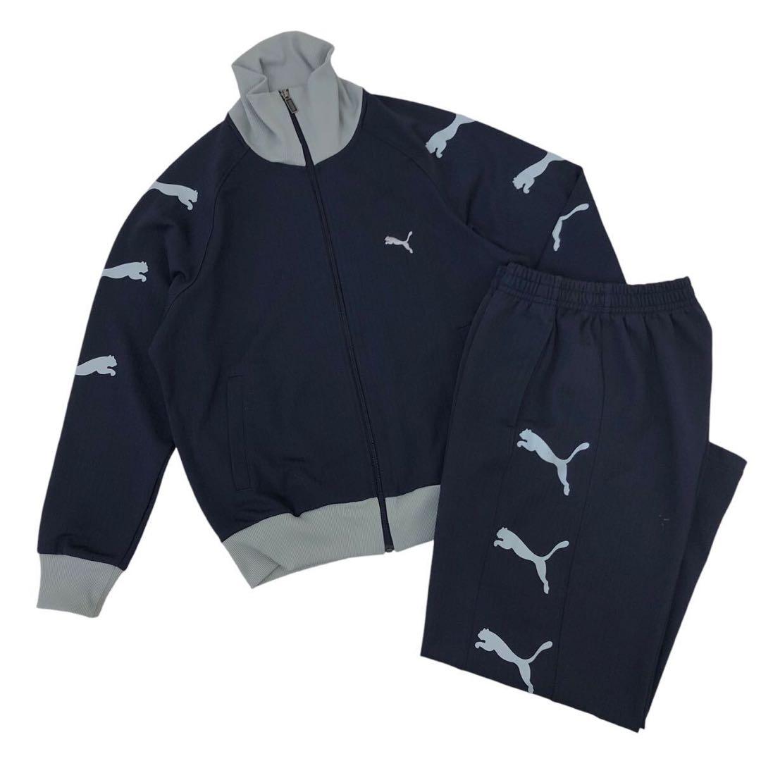 Puma ジャージ上下セット ネイビー3連ロゴ　良品