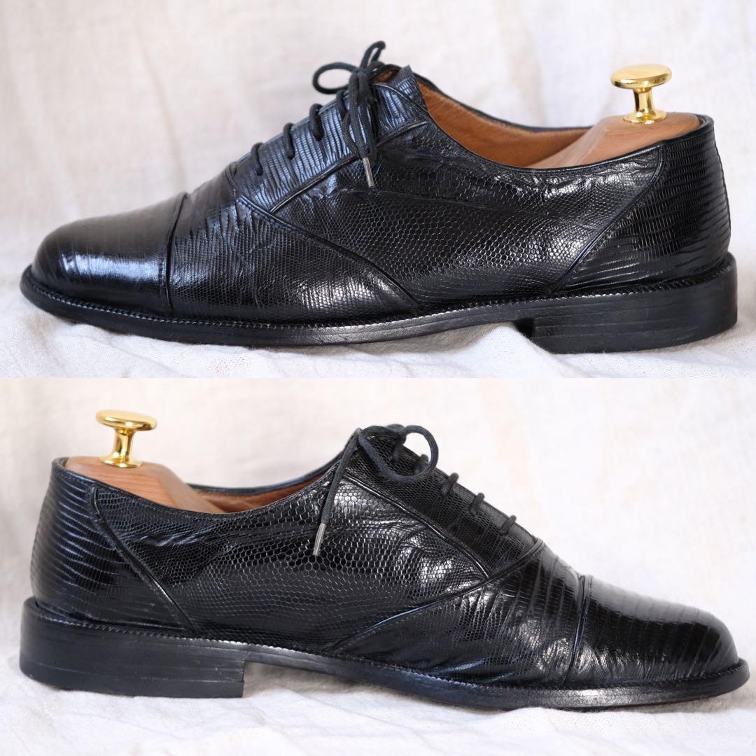 BALLYバリー リザードストレートチップBURBON黒5E