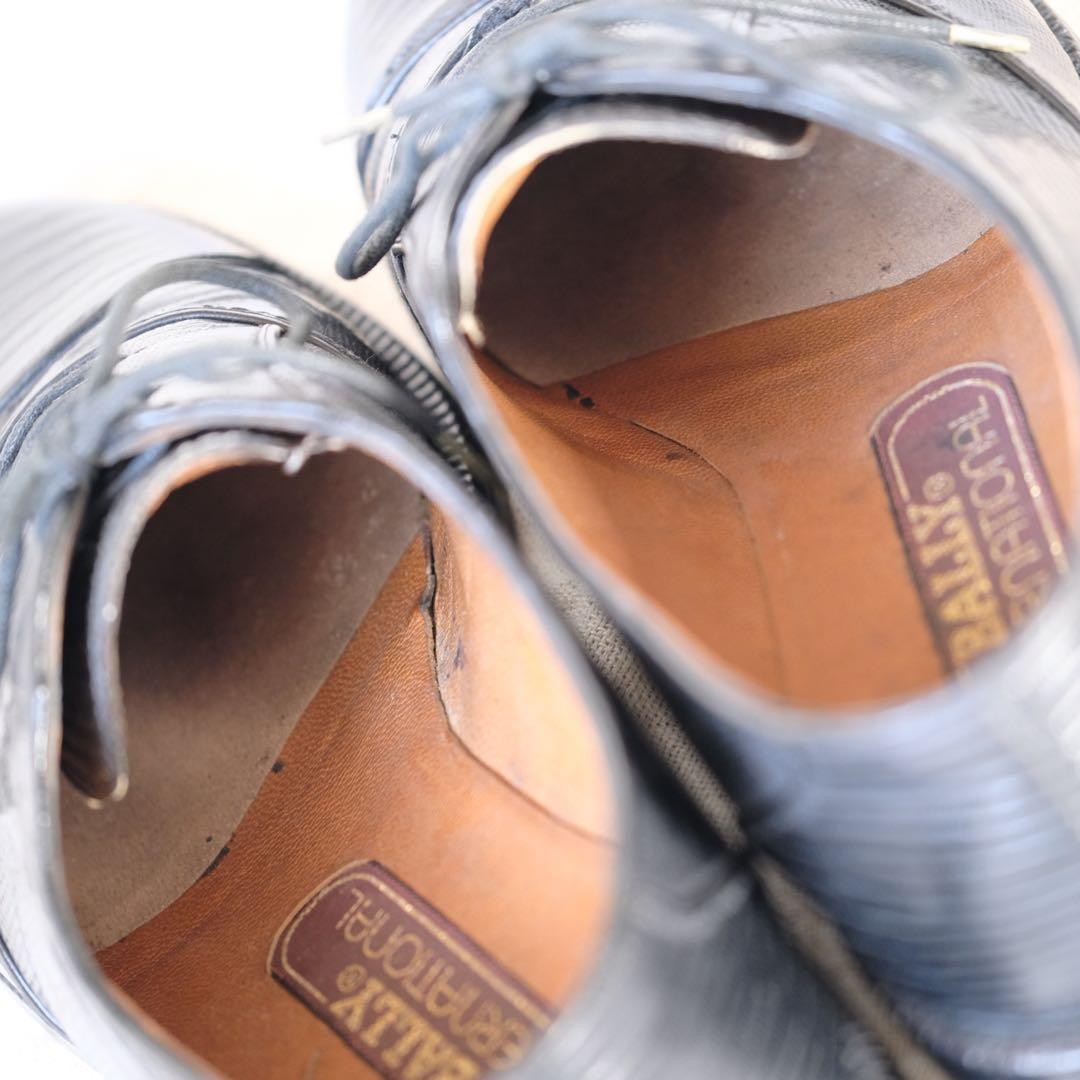 BALLYバリー リザードストレートチップBURBON黒5E