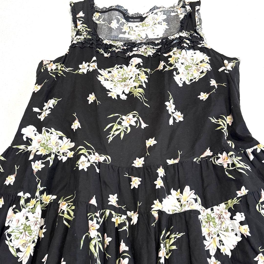 【極美品/21年モデル】ピンクハウス　ロングワンピース　リリー　フリル　リボン