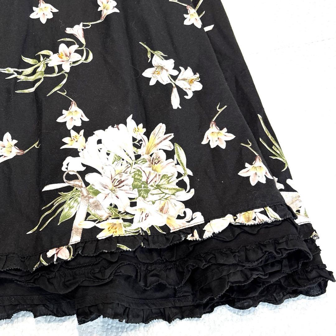 【極美品/21年モデル】ピンクハウス　ロングワンピース　リリー　フリル　リボン