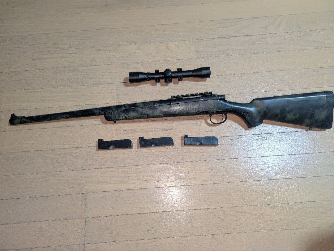 東京マルイVSR10リアルショック迷彩塗装スコープ予備マグ付サバゲー