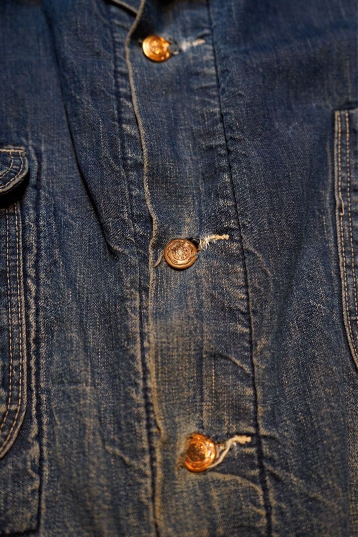 60's デニムカバーオール　ボロ