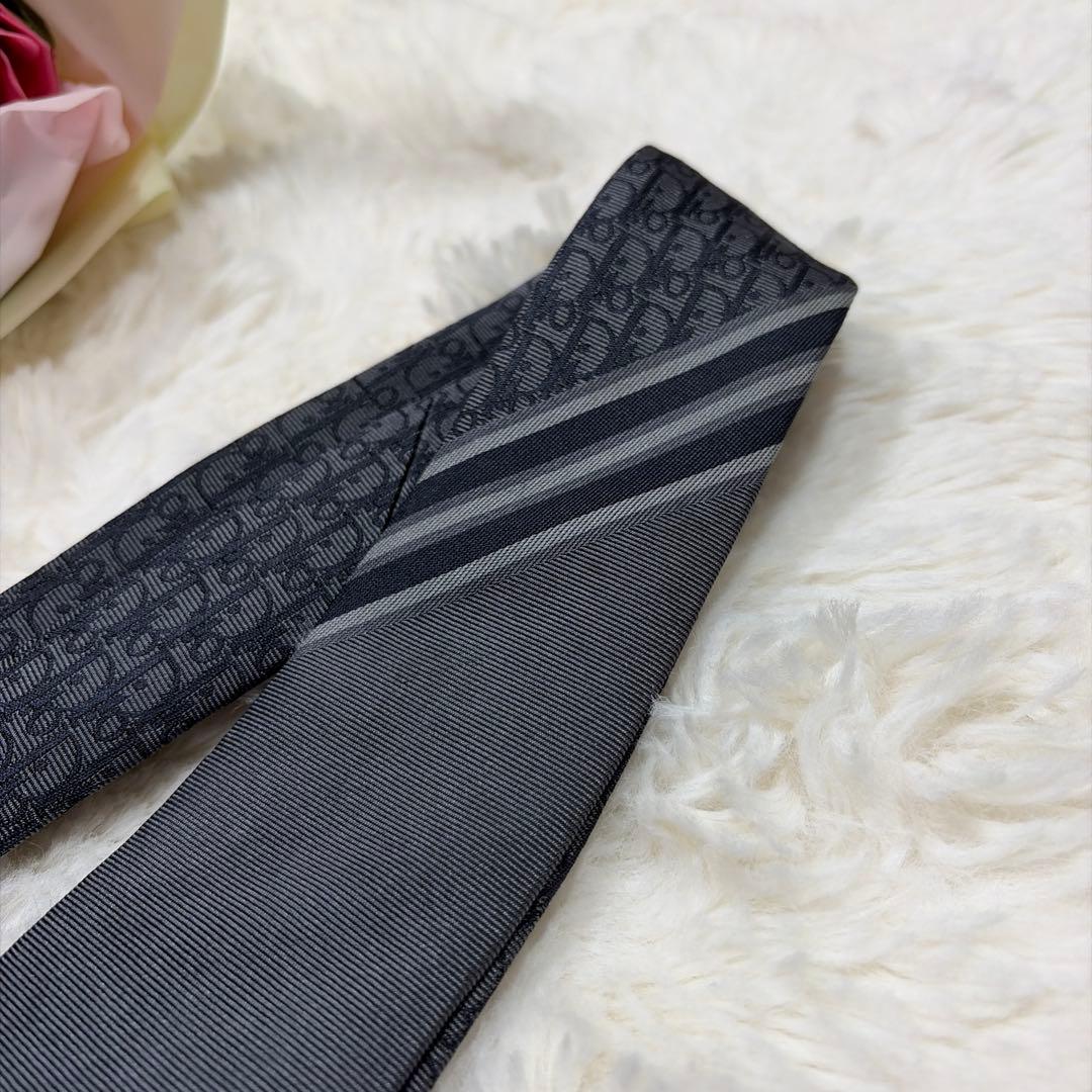 極美品 現行 Christian Dior トロッター オブリーク ネクタイ