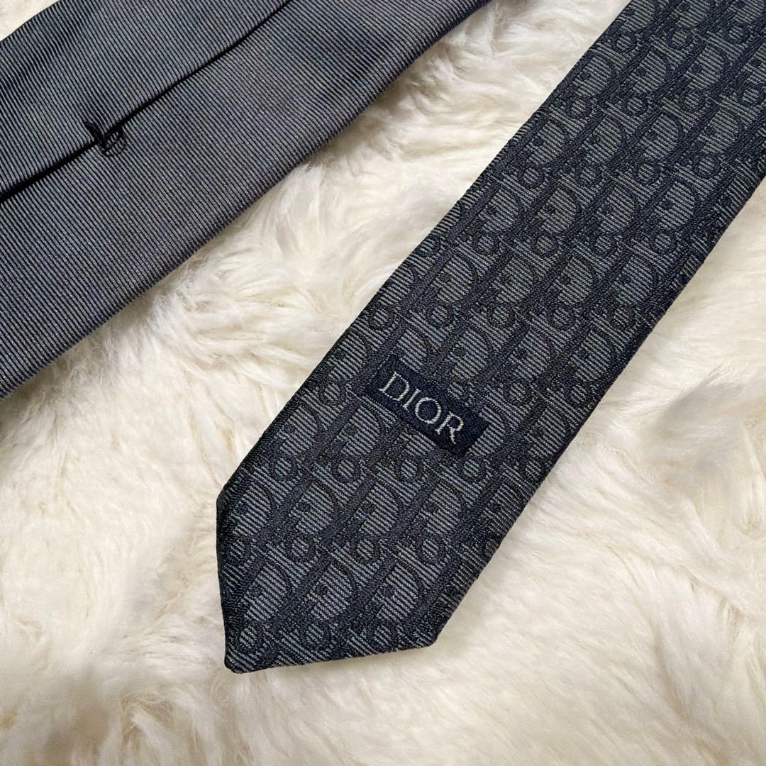 極美品 現行 Christian Dior トロッター オブリーク ネクタイ