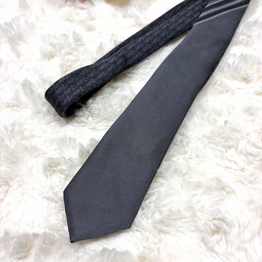 極美品 現行 Christian Dior トロッター オブリーク ネクタイ