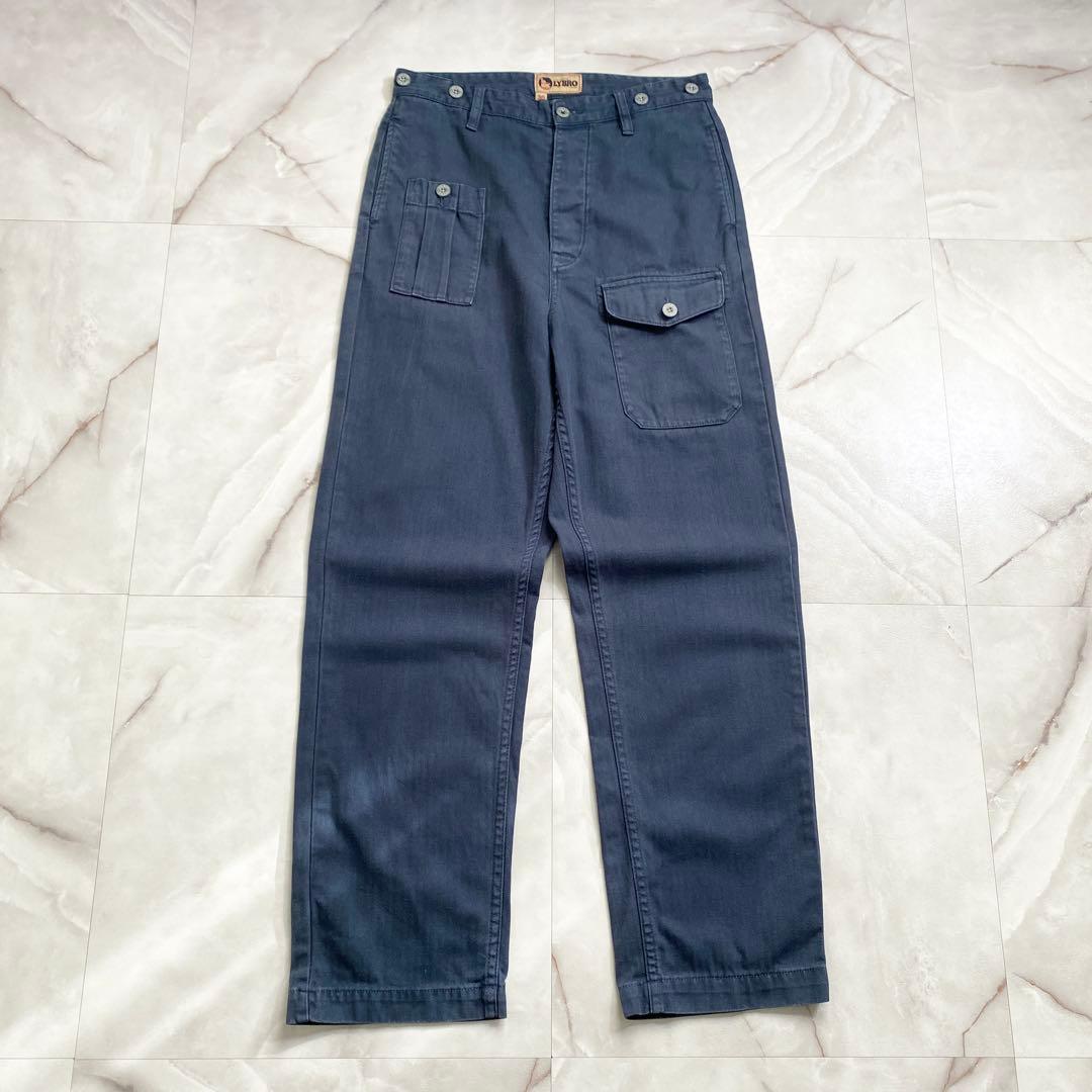 A18025 ナイジェルケーボン ネイバルダンガリーパンツ ネイビー W30