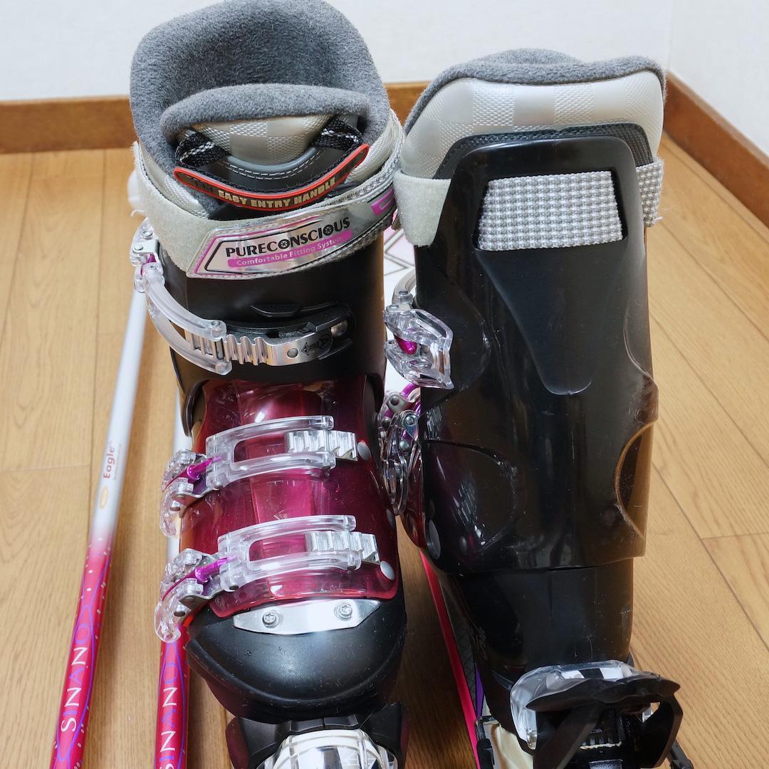 メンテ済 142cm 靴25～25.5cm K2 レディーススキーセット(140
