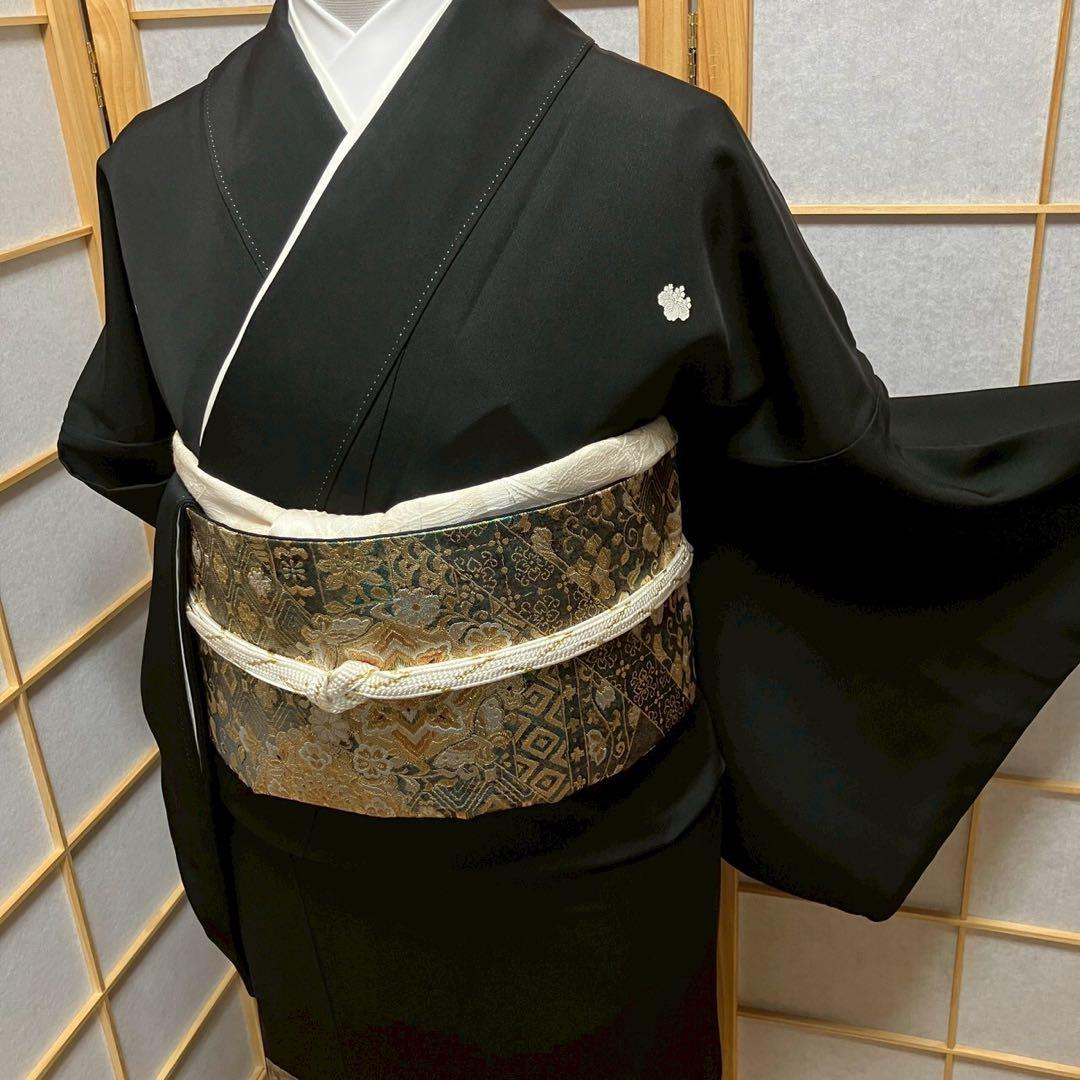 mimion様［7141］黒留袖 泰常 幅広サイズ ロング丈 比翼 五つ紋 正絹