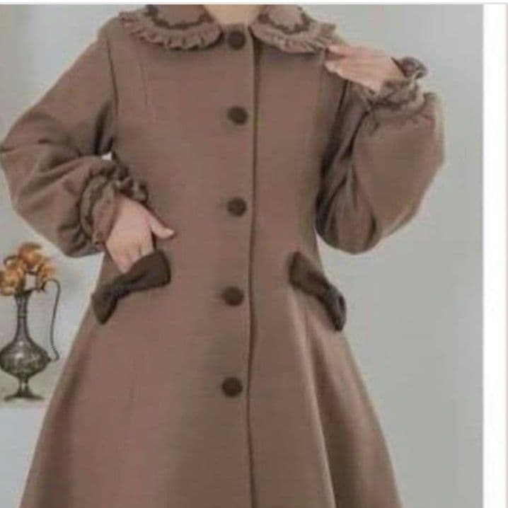 しまむら m♡petit 青木美沙子 ロングコート 4L ブラウン 大きいサイズ