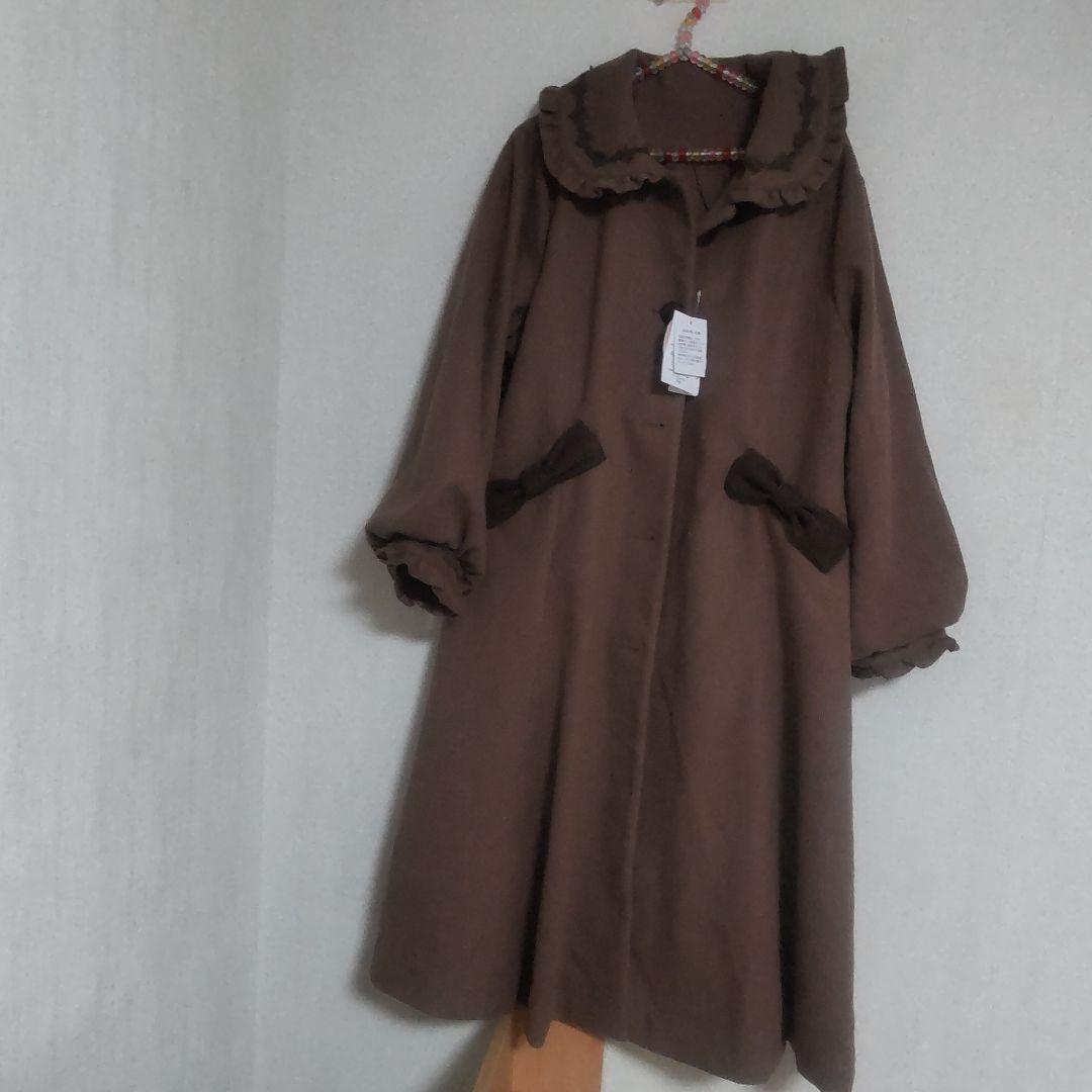 しまむら m♡petit 青木美沙子 ロングコート 4L ブラウン 大きいサイズ