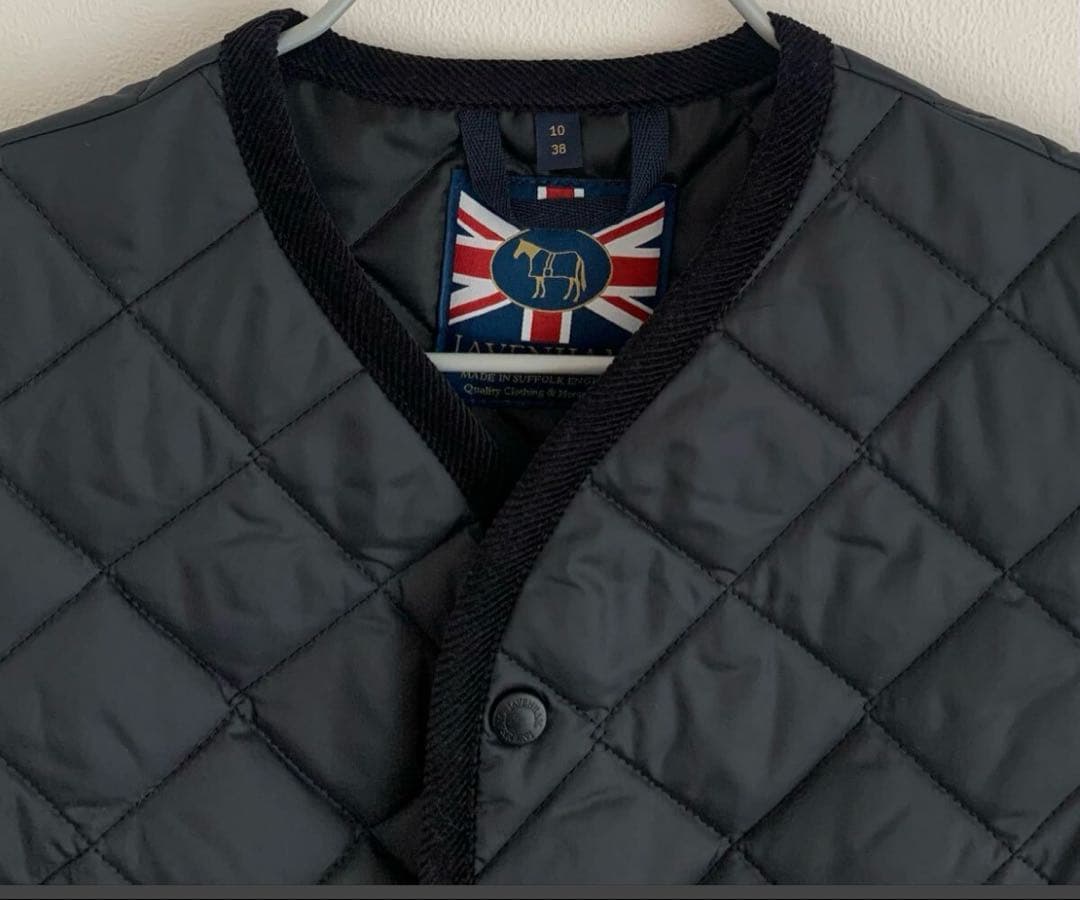 【未使用】LAVENHAM ラベンハム キルティングベスト　ブラック 38