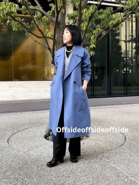 美品 コントワーデコトニエ ダブルフェイス ロングコート カシミヤ ブルー