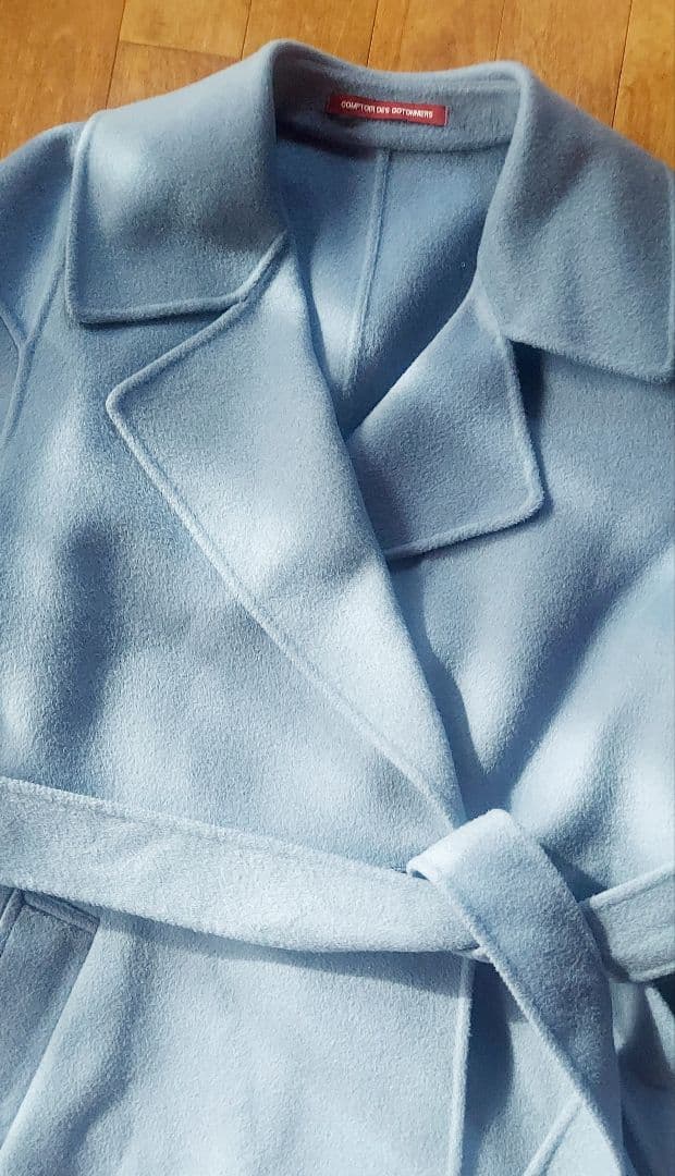 美品 コントワーデコトニエ ダブルフェイス ロングコート カシミヤ ブルー