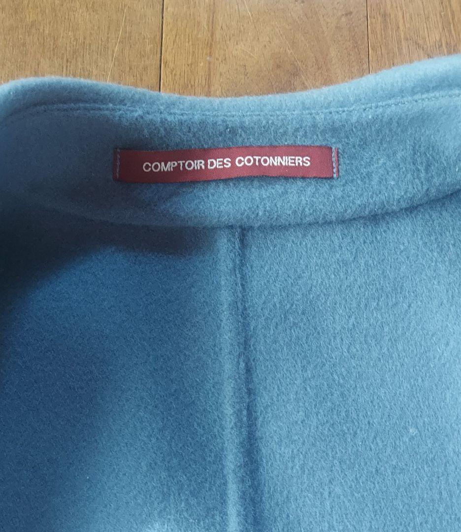 美品 コントワーデコトニエ ダブルフェイス ロングコート カシミヤ ブルー