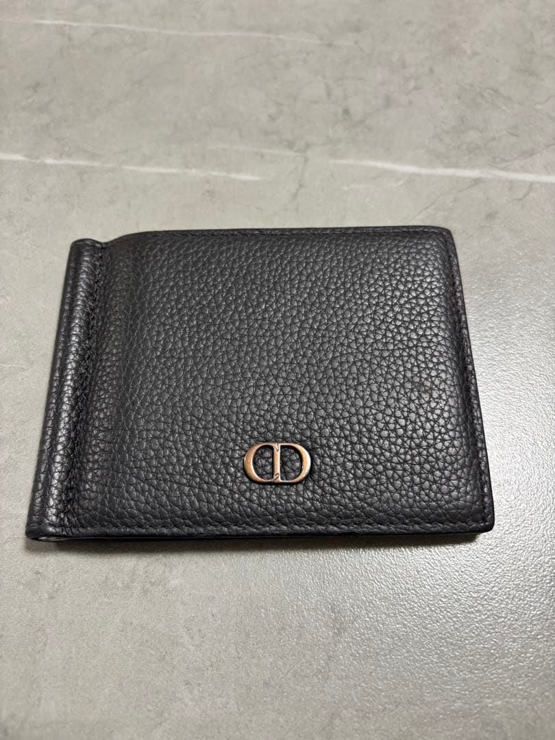 Dior ブラック レザー マネークリップ