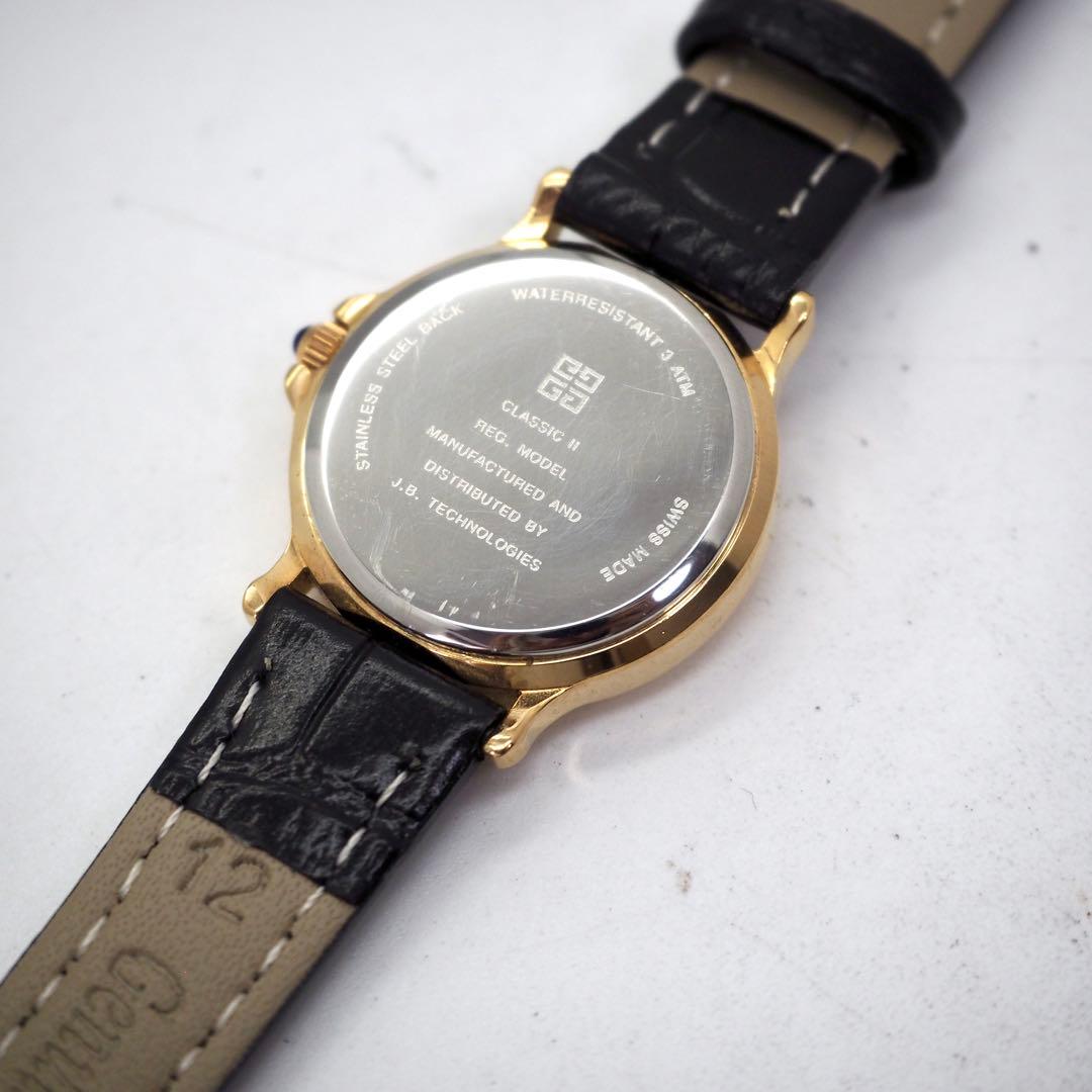 649 稼働 GIVENCHY 新品ベルト レディース 時計 ゴールド ブラック